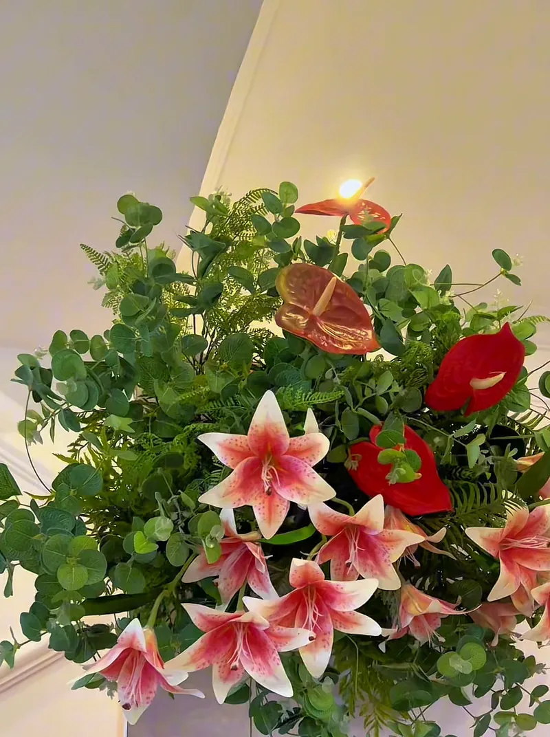 A pedestal arrangement at the Celebrate Her event